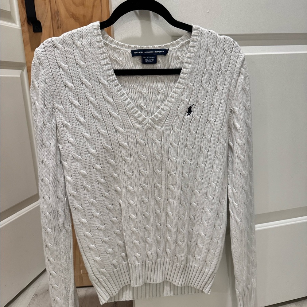 Ralph Lauren V-Neck White Sweater